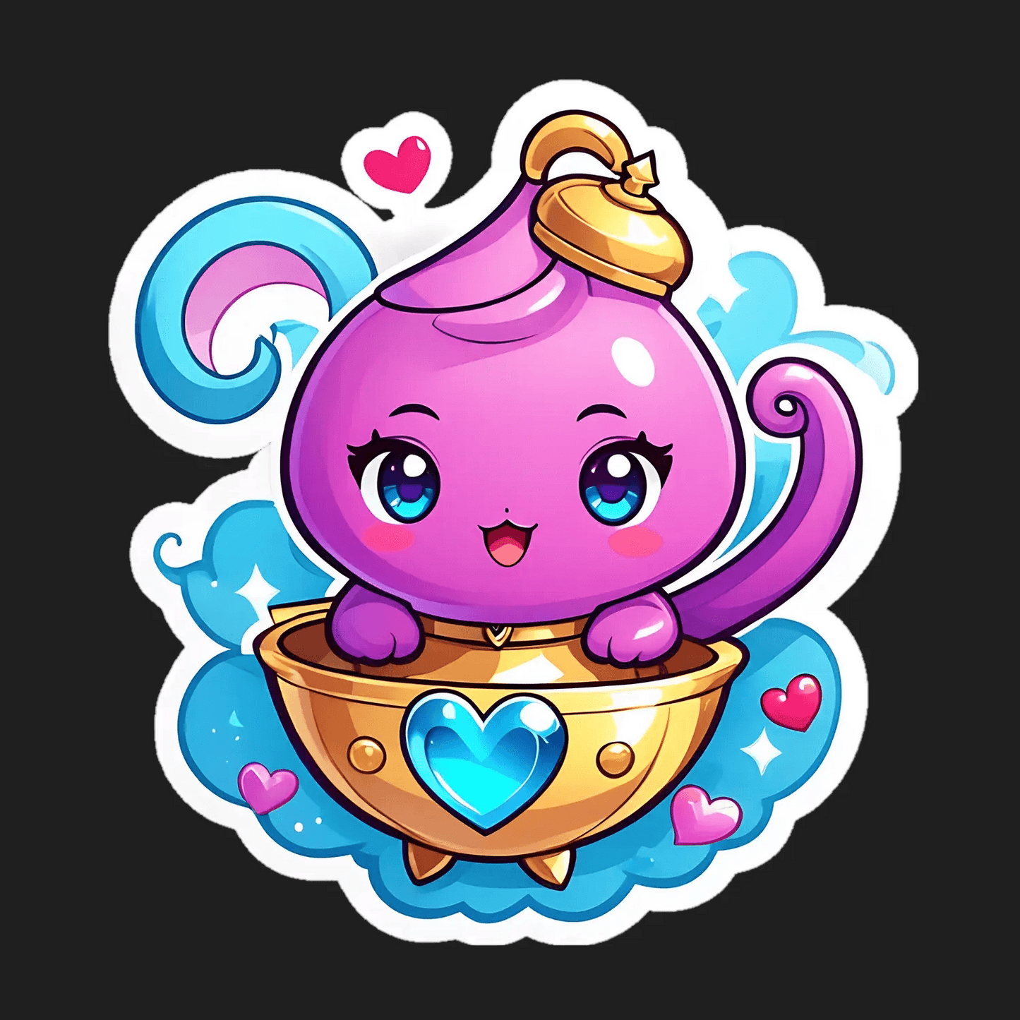 Cute Genie Lamp - Sticker - Heat Press Transfer