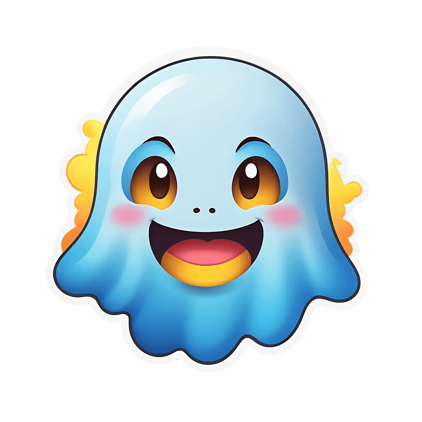 Cute Ghost Emoji - Sticker - Heat Press Transfer