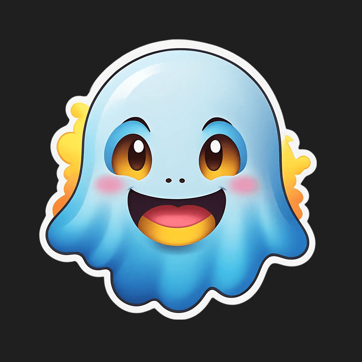 Cute Ghost Emoji - Sticker - Heat Press Transfer