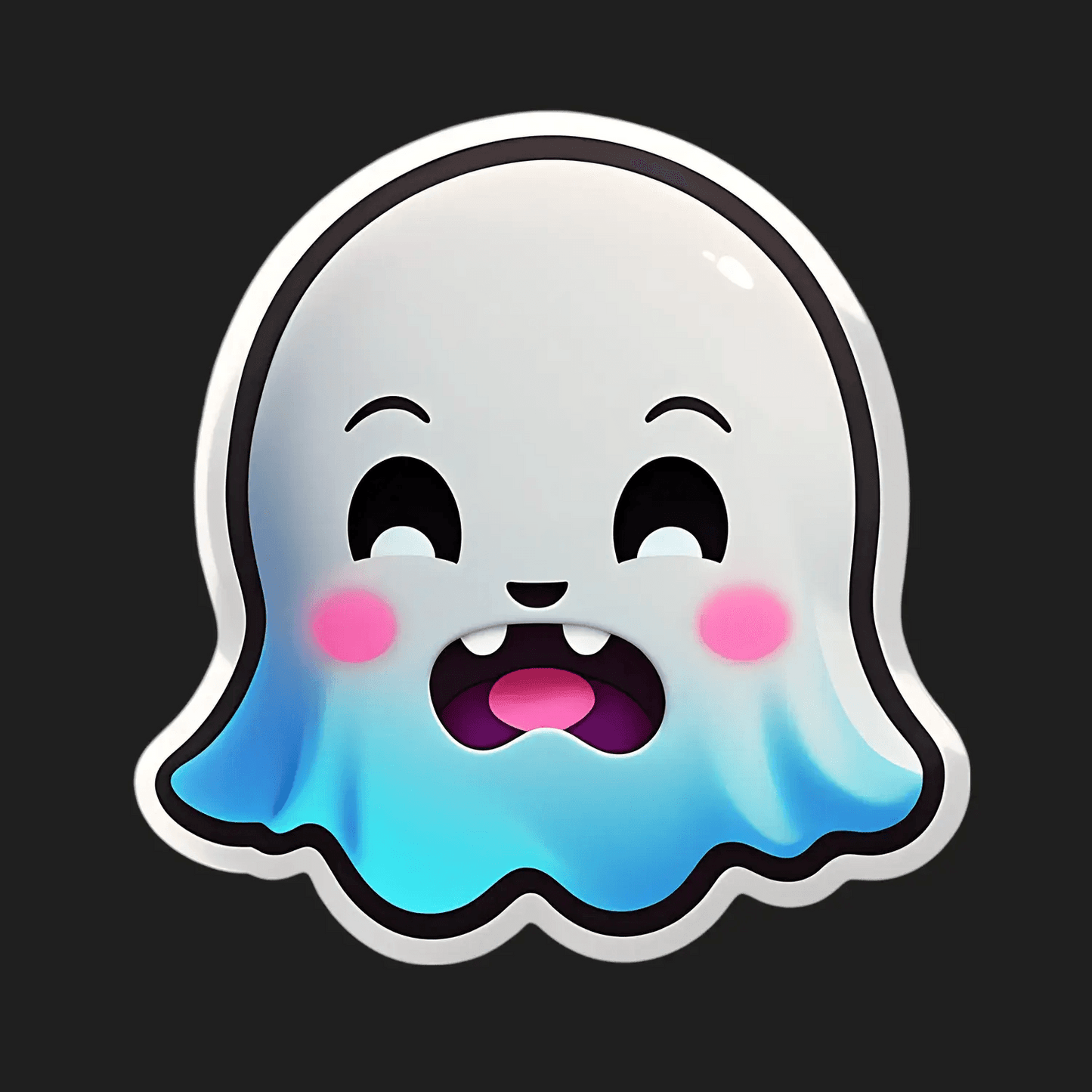 Cute Ghost Sticker - Colorful and Playful - Heat Press Transfer