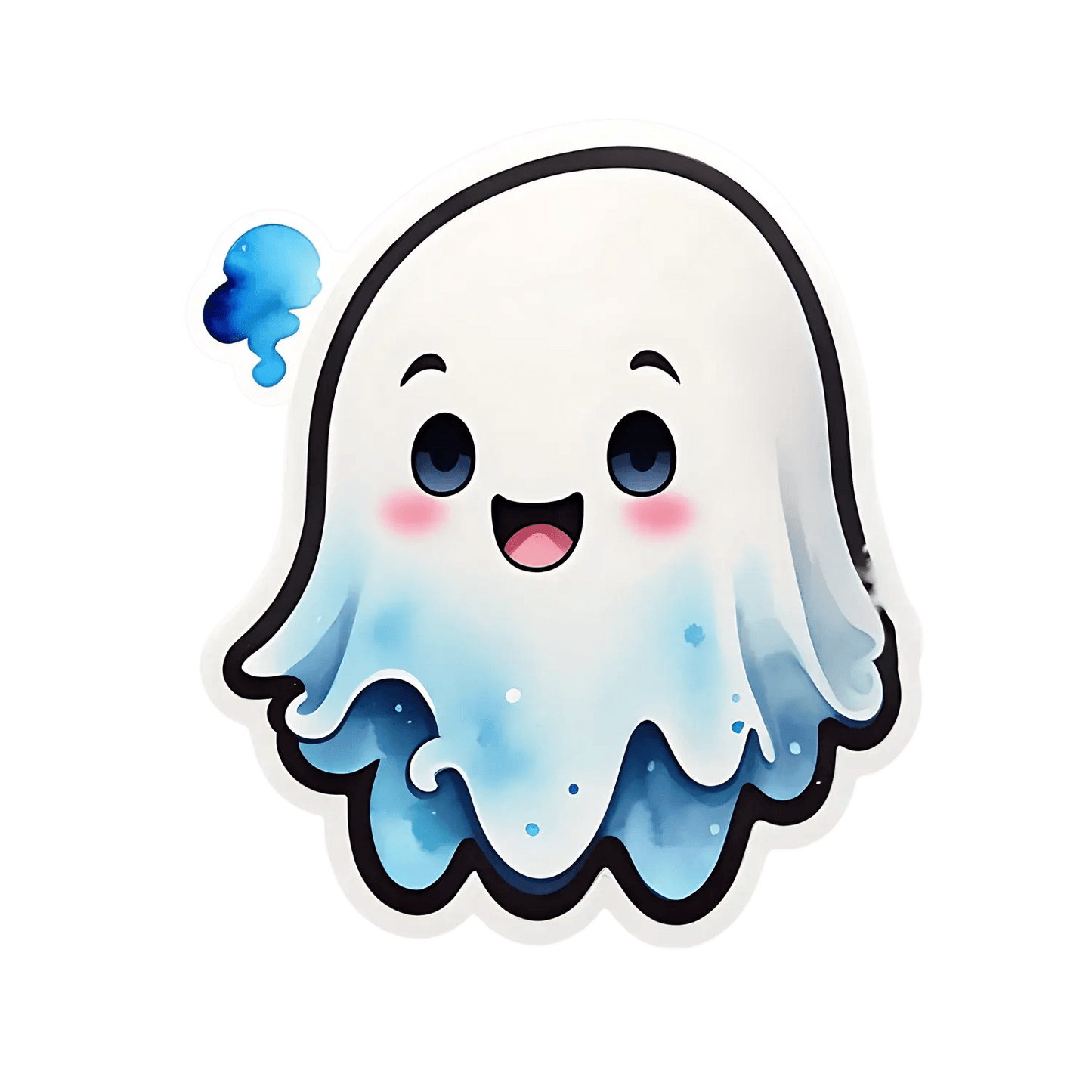Cute Ghost Sticker - UV DTF Cartoon Decor - Heat Press Transfer