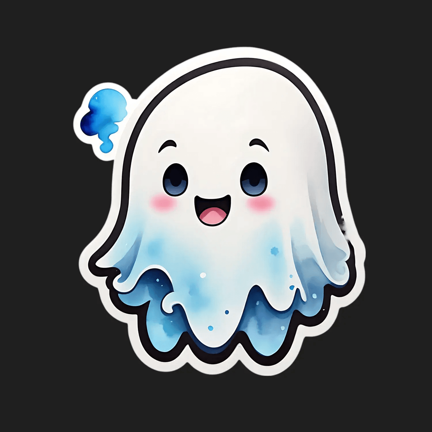 Cute Ghost Sticker - UV DTF Cartoon Decor - Heat Press Transfer