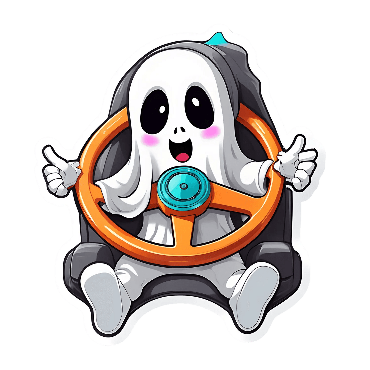 Cute Ghost UV DTF Sticker - Fun and Colorful - Heat Press Transfer