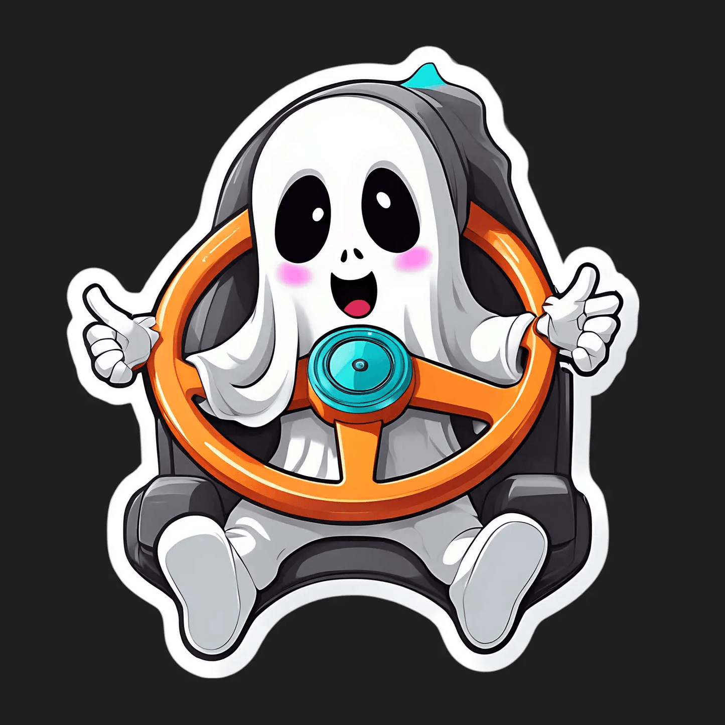 Cute Ghost UV DTF Sticker - Fun and Colorful - Heat Press Transfer