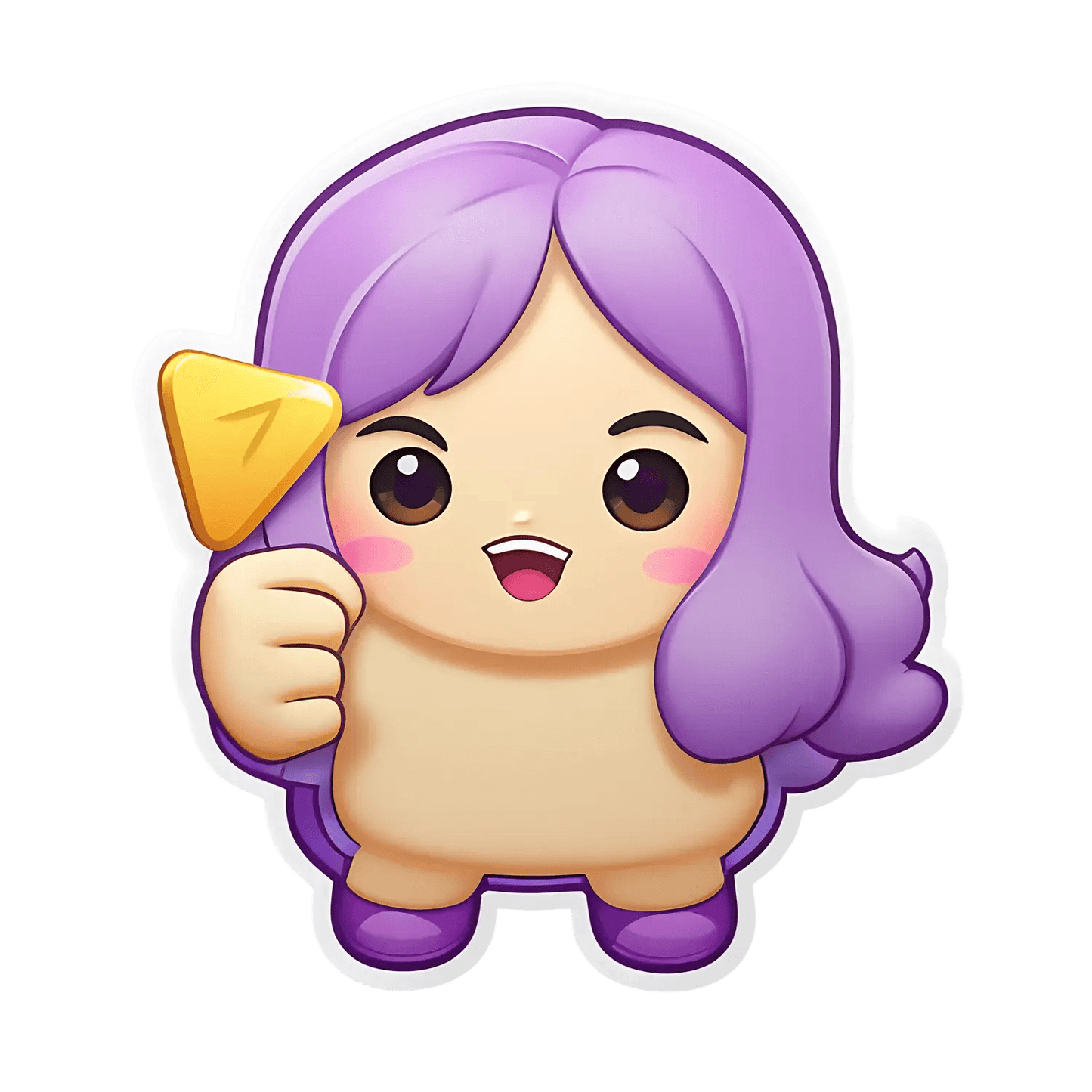 Cute Girl - Cartoon Character Sticker - Heat Press Transfer