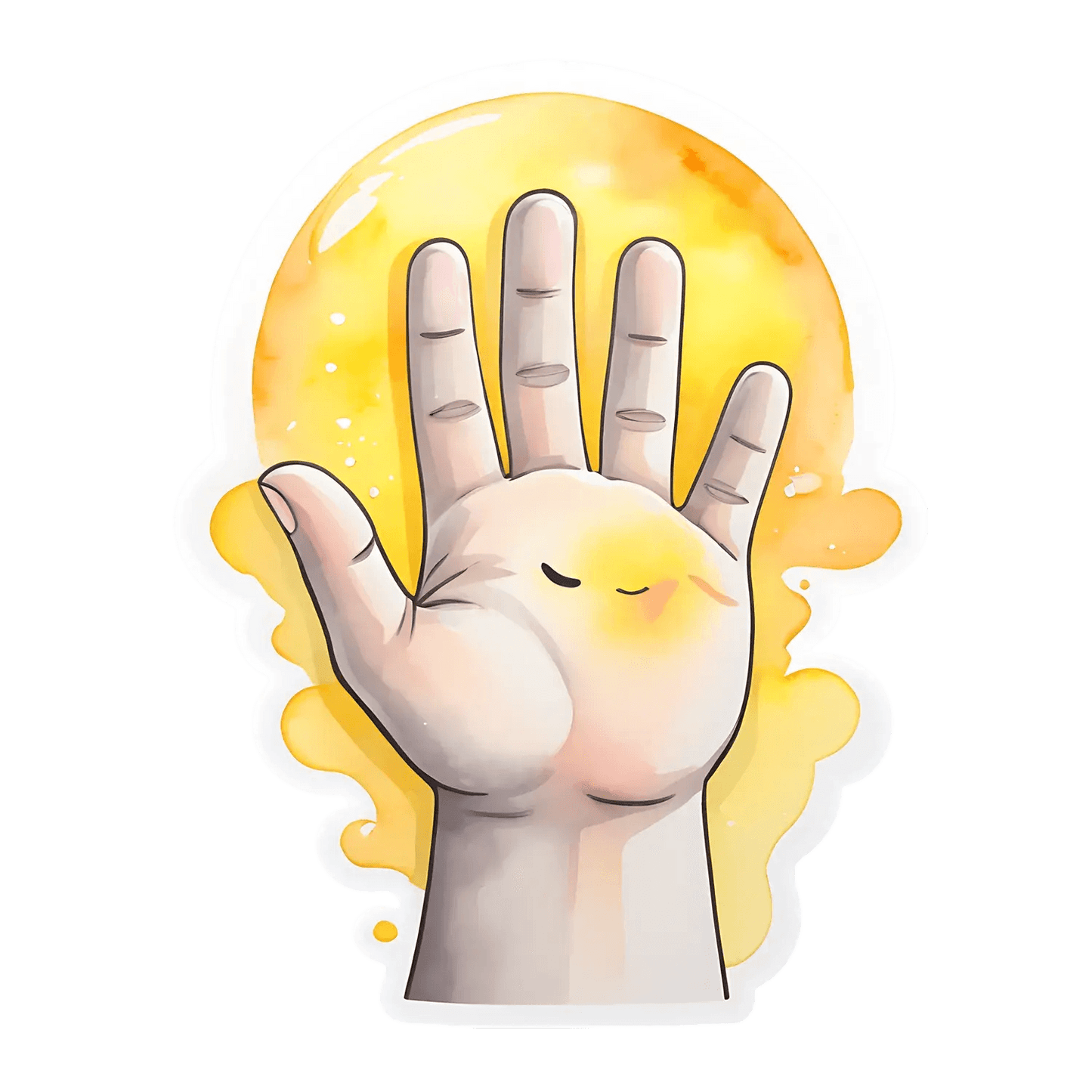 Cute Hand Wave - Sticker - Heat Press Transfer