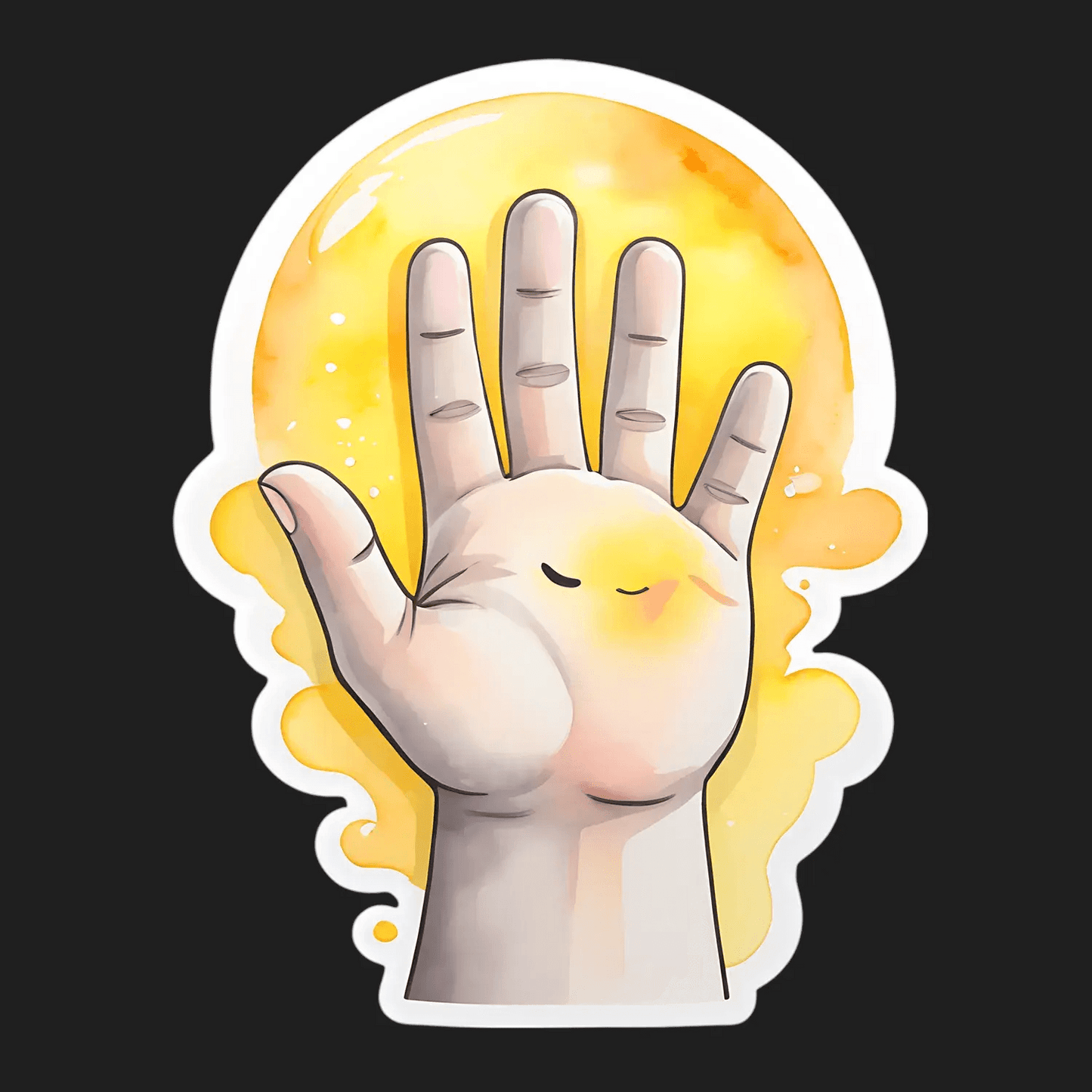 Cute Hand Wave - Sticker - Heat Press Transfer