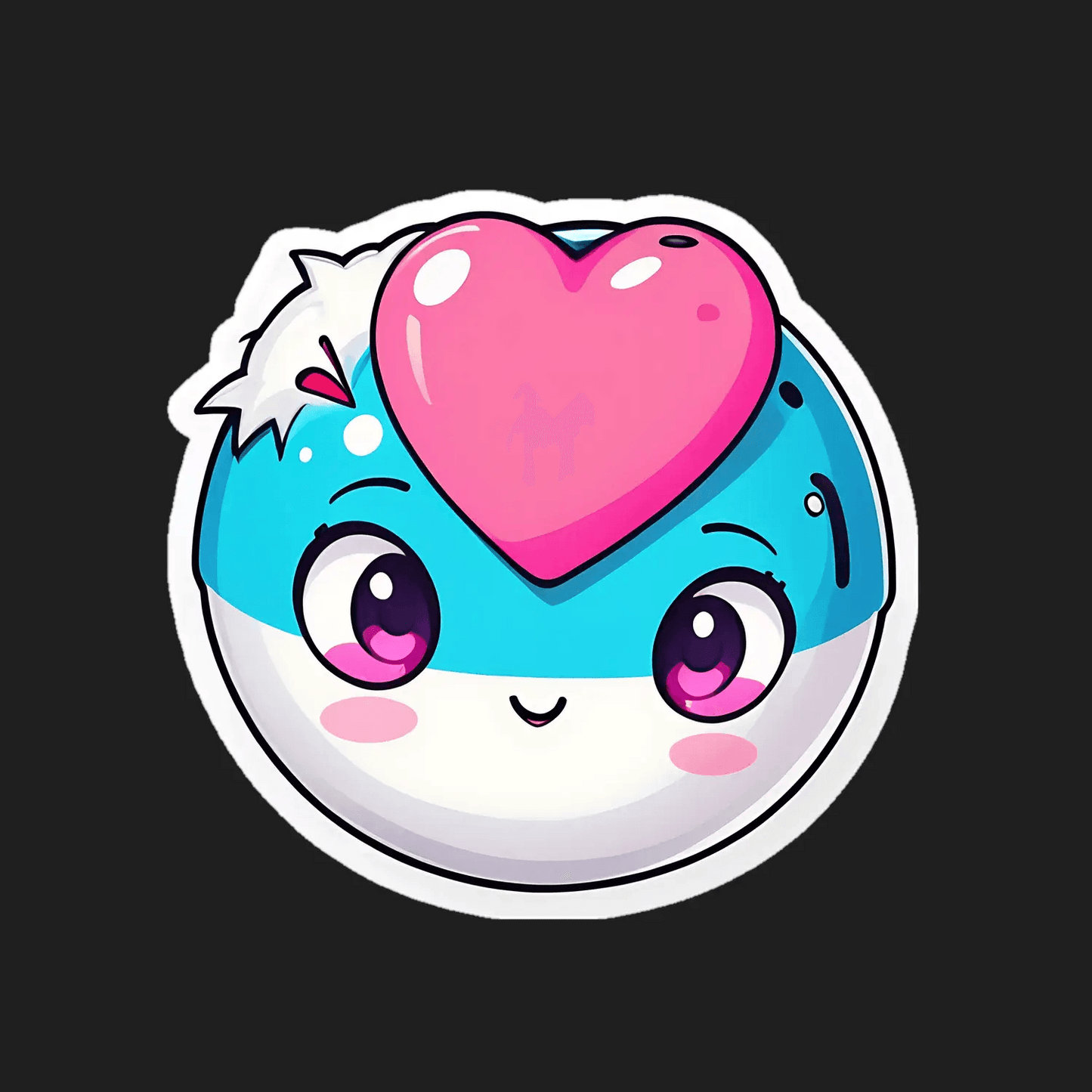 Cute Heart Character - Sticker - Heat Press Transfer