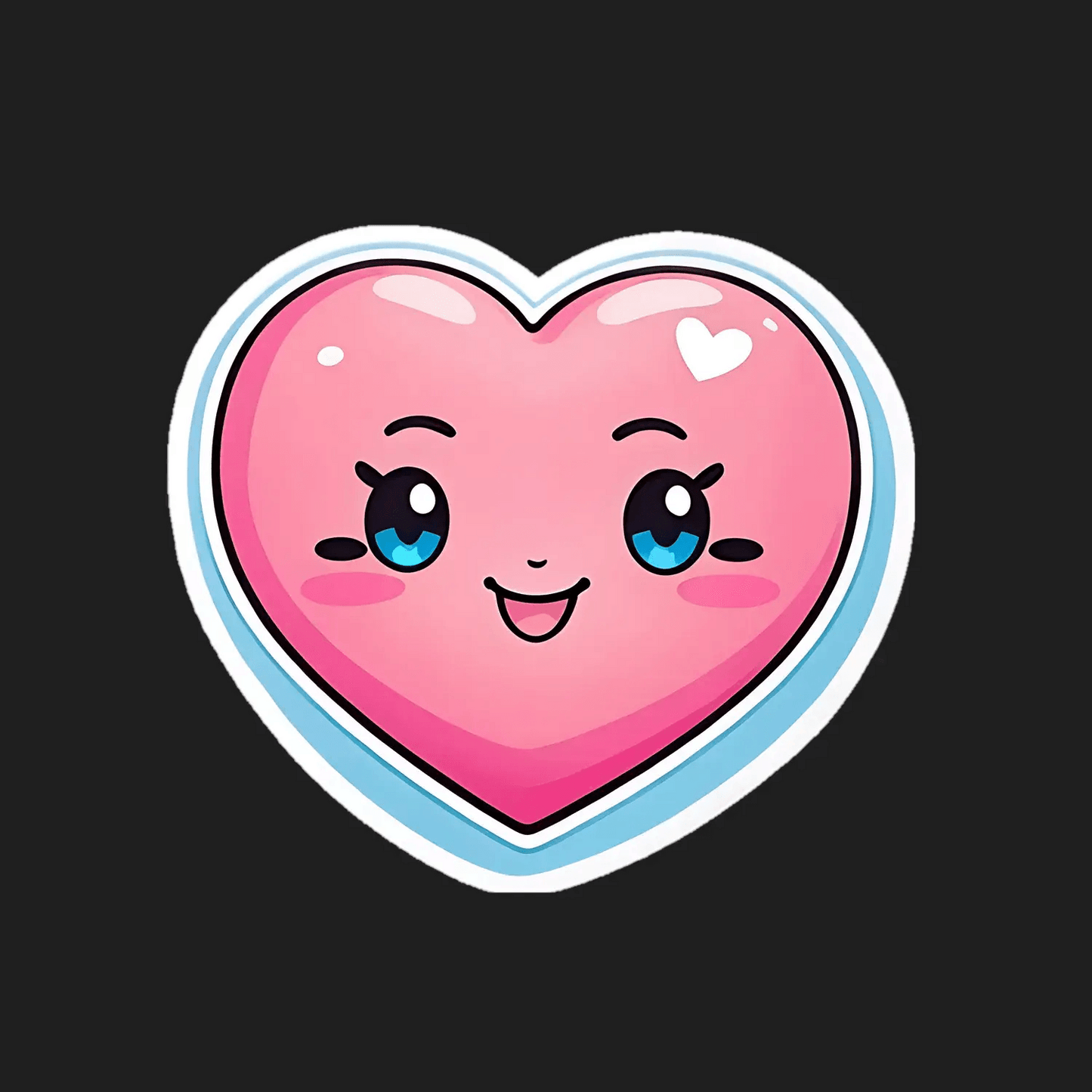 Cute Heart Character - UV DTF Sticker - Heat Press Transfer