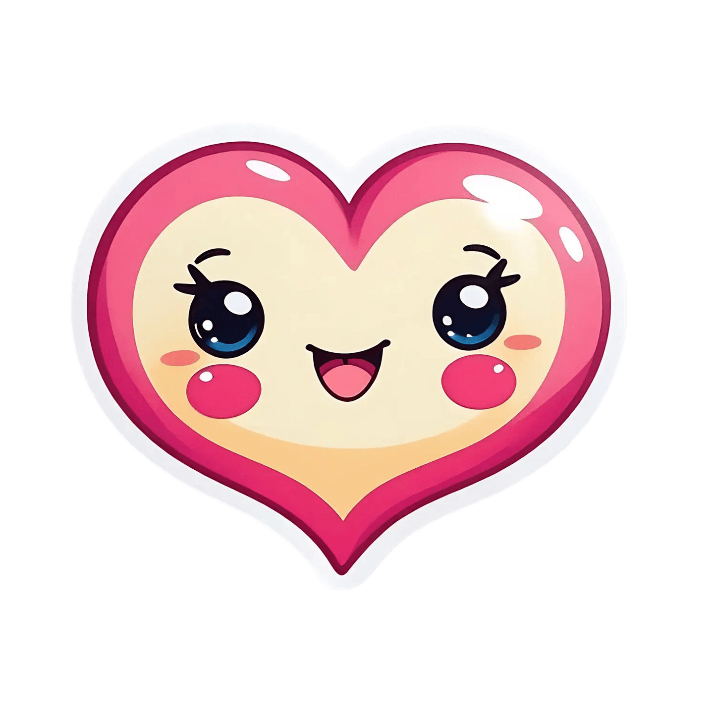 Cute Heart Face Sticker - UV DTF Sticker - Heat Press Transfer