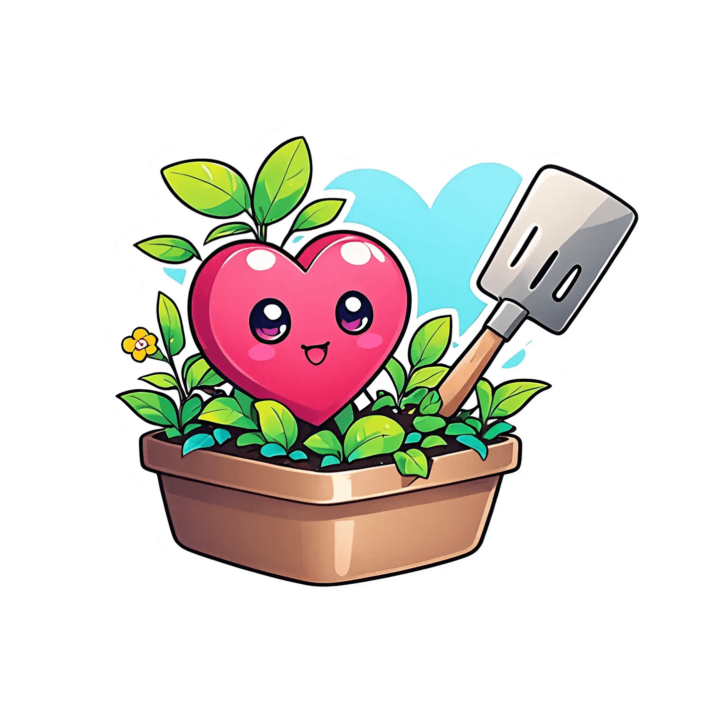 Cute Heart Plant - Gardening Sticker - Heat Press Transfer