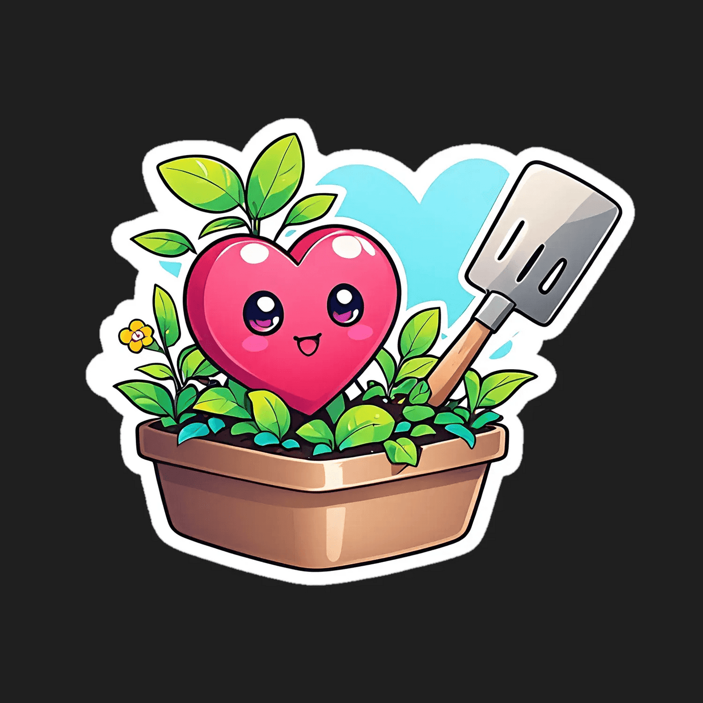 Cute Heart Plant - Gardening Sticker - Heat Press Transfer