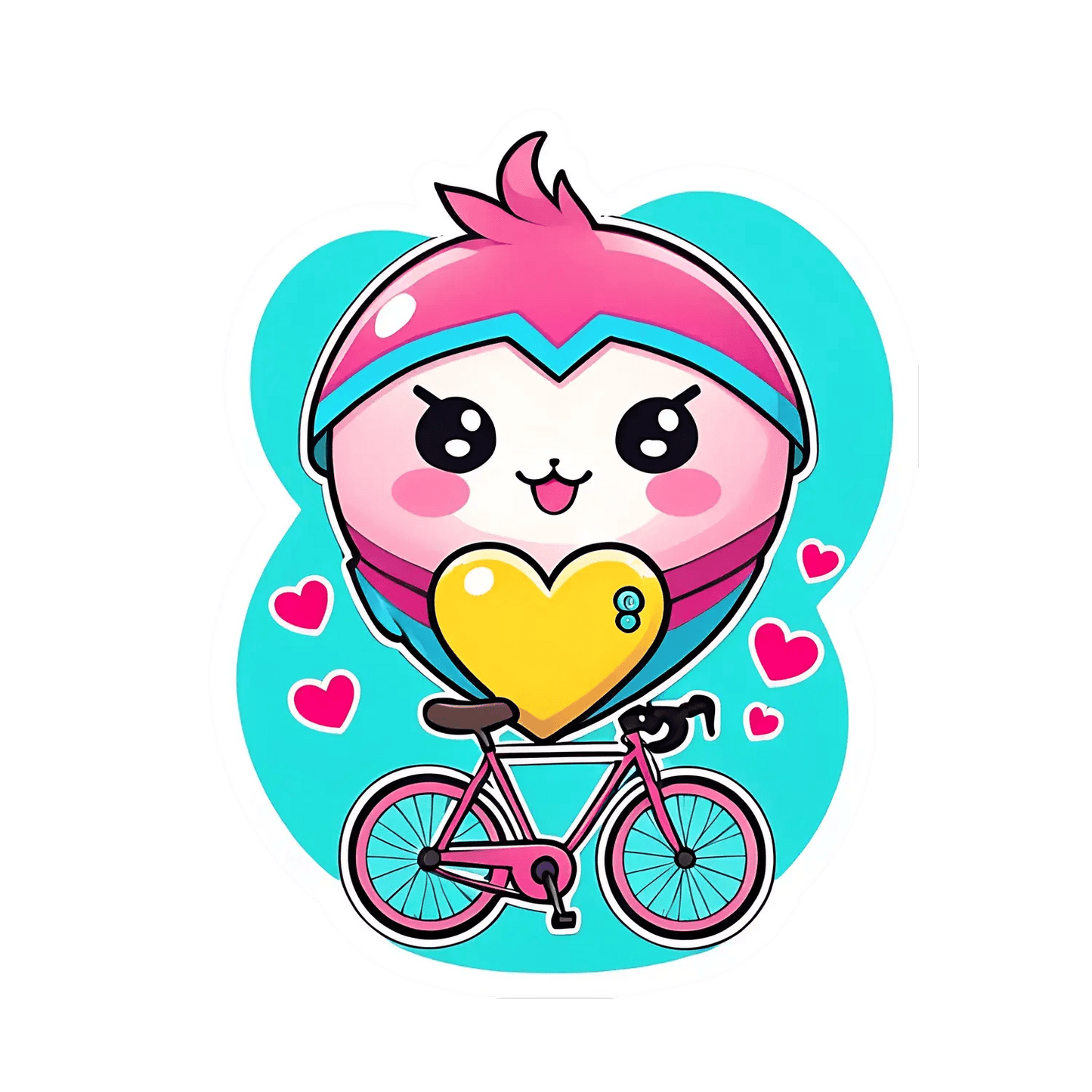 Cute Heart Rider - UV DTF Sticker - Heat Press Transfer