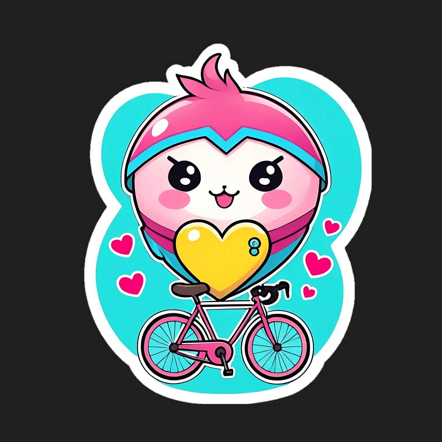 Cute Heart Rider - UV DTF Sticker - Heat Press Transfer