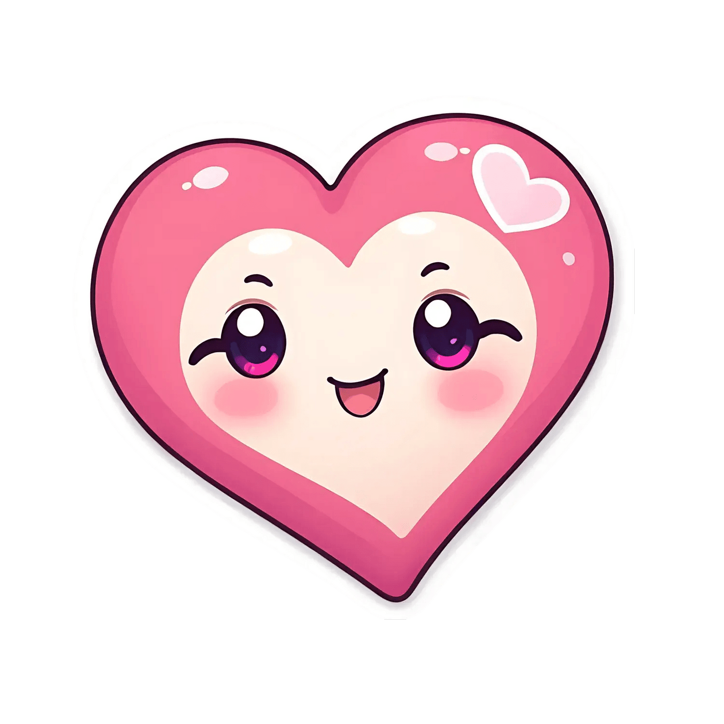 Cute Heart Sticker - Shimmering Pink Love Design - Heat Press Transfer