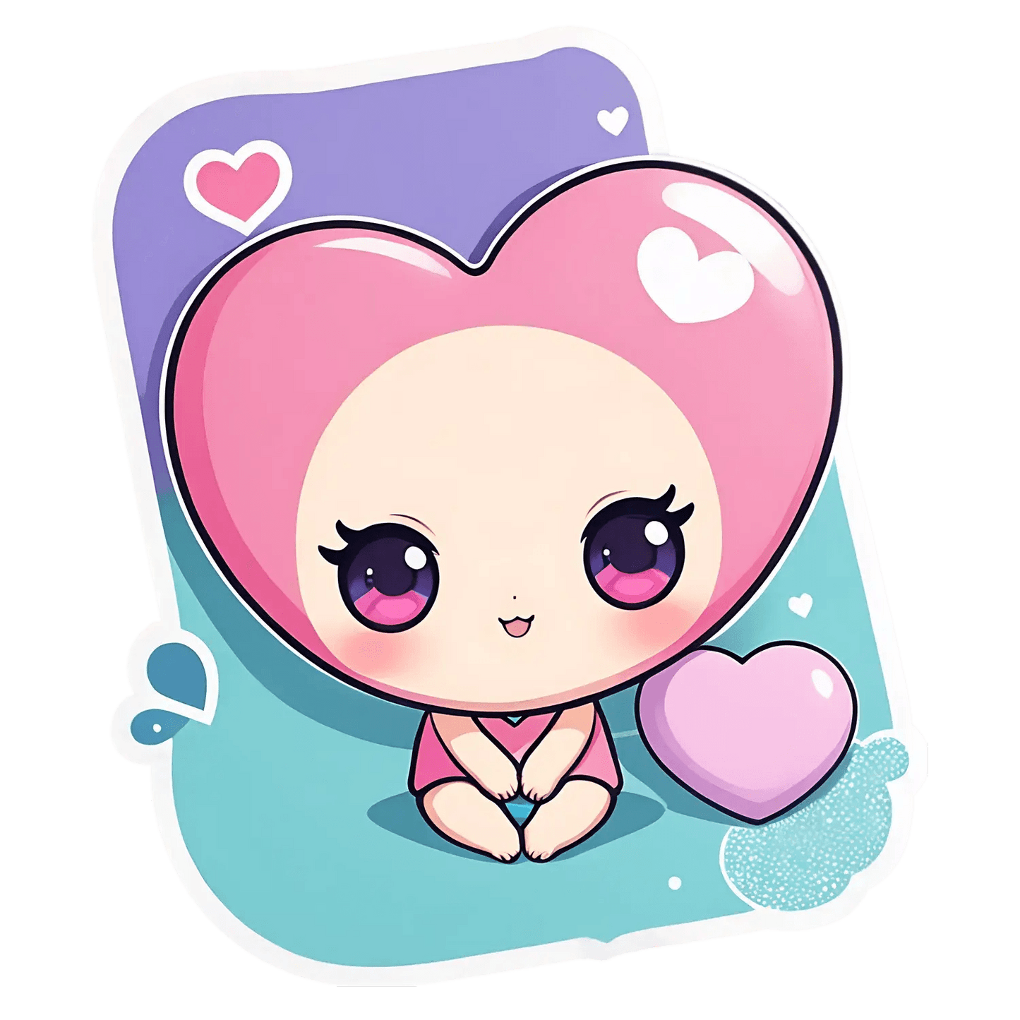 Cute Heart - UV DTF Sticker - Heat Press Transfer