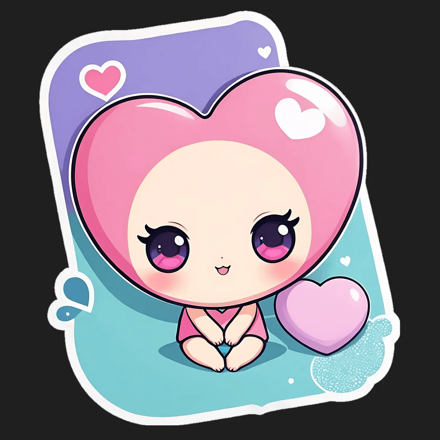Cute Heart - UV DTF Sticker - Heat Press Transfer