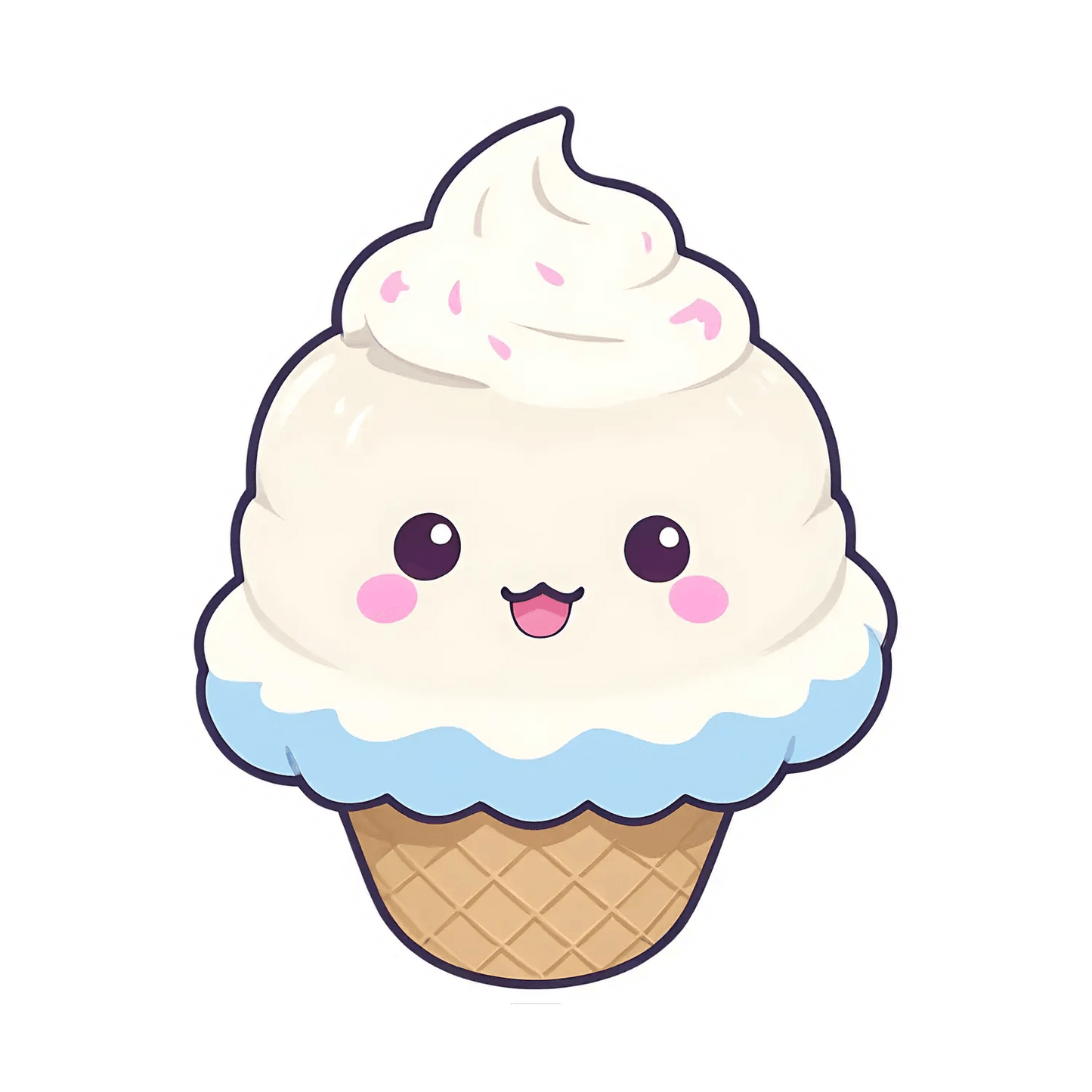 Cute Ice Cream Cone - Sticker - Heat Press Transfer