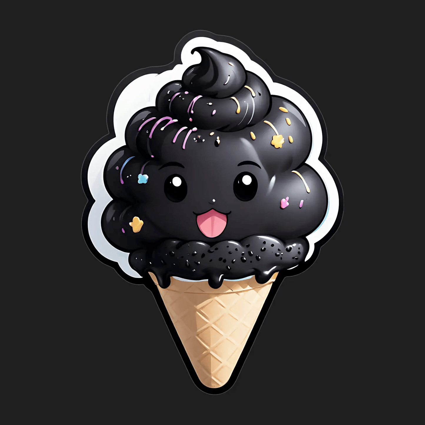Cute Ice Cream Cone - Sticker - Heat Press Transfer