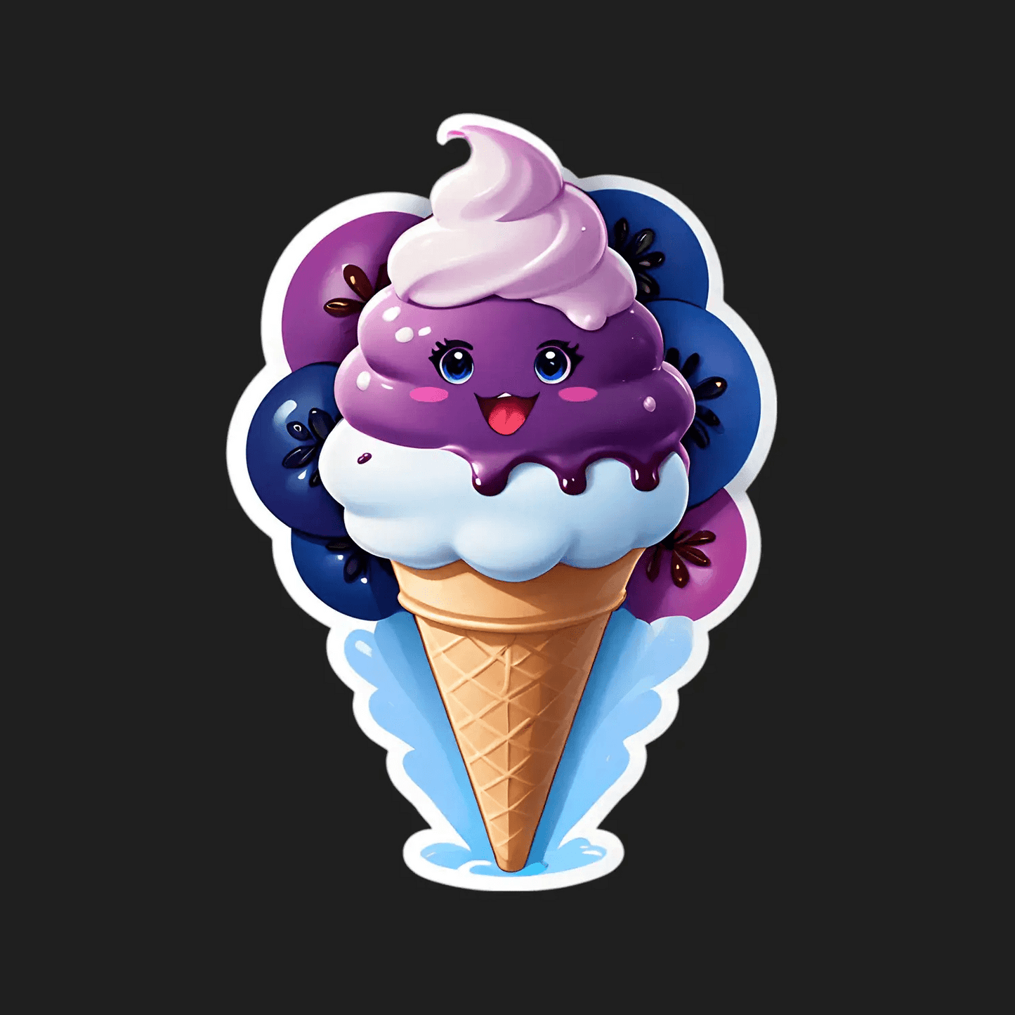 Cute Ice Cream Cone - Sticker - Heat Press Transfer