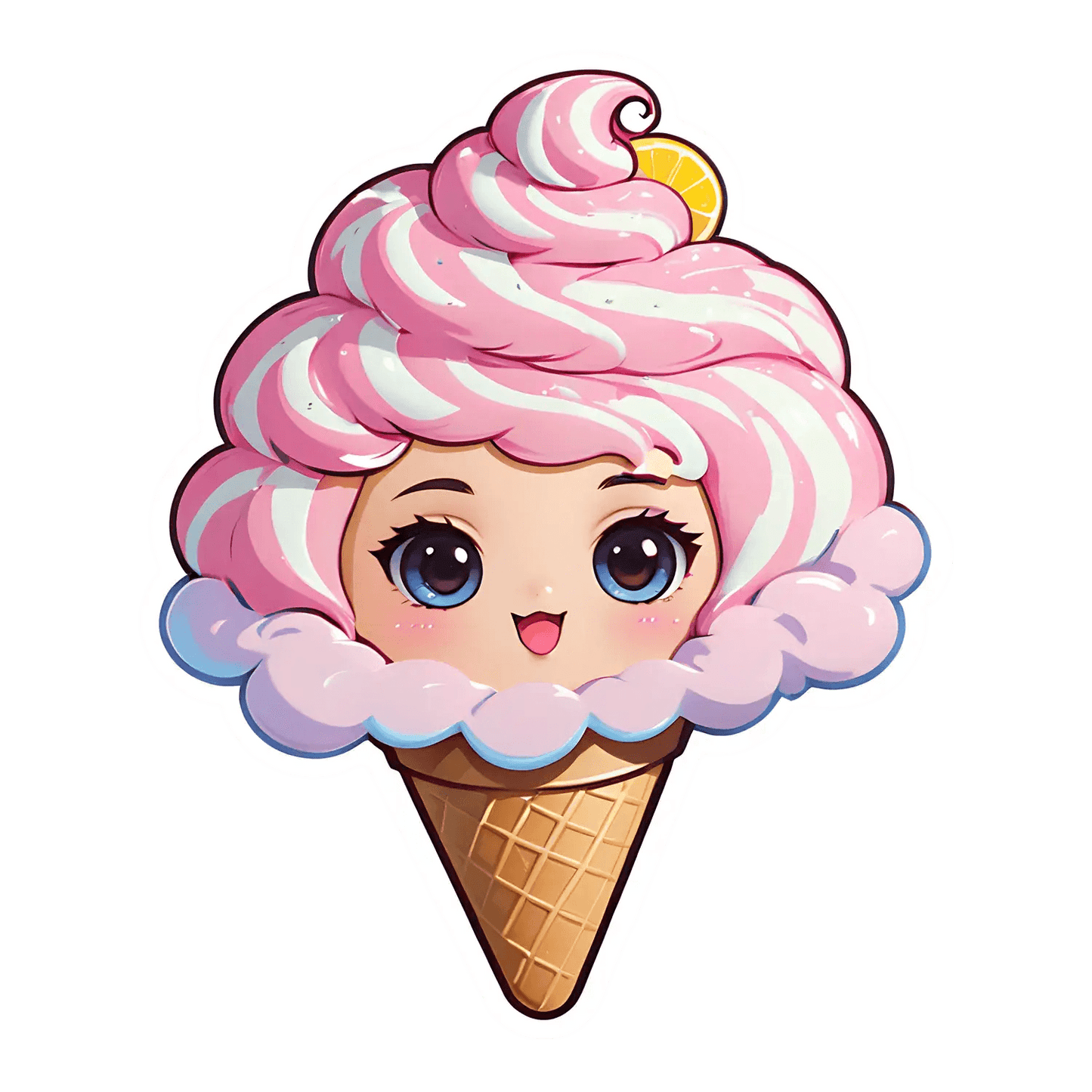 Cute Ice Cream Girl - Sticker - Heat Press Transfer