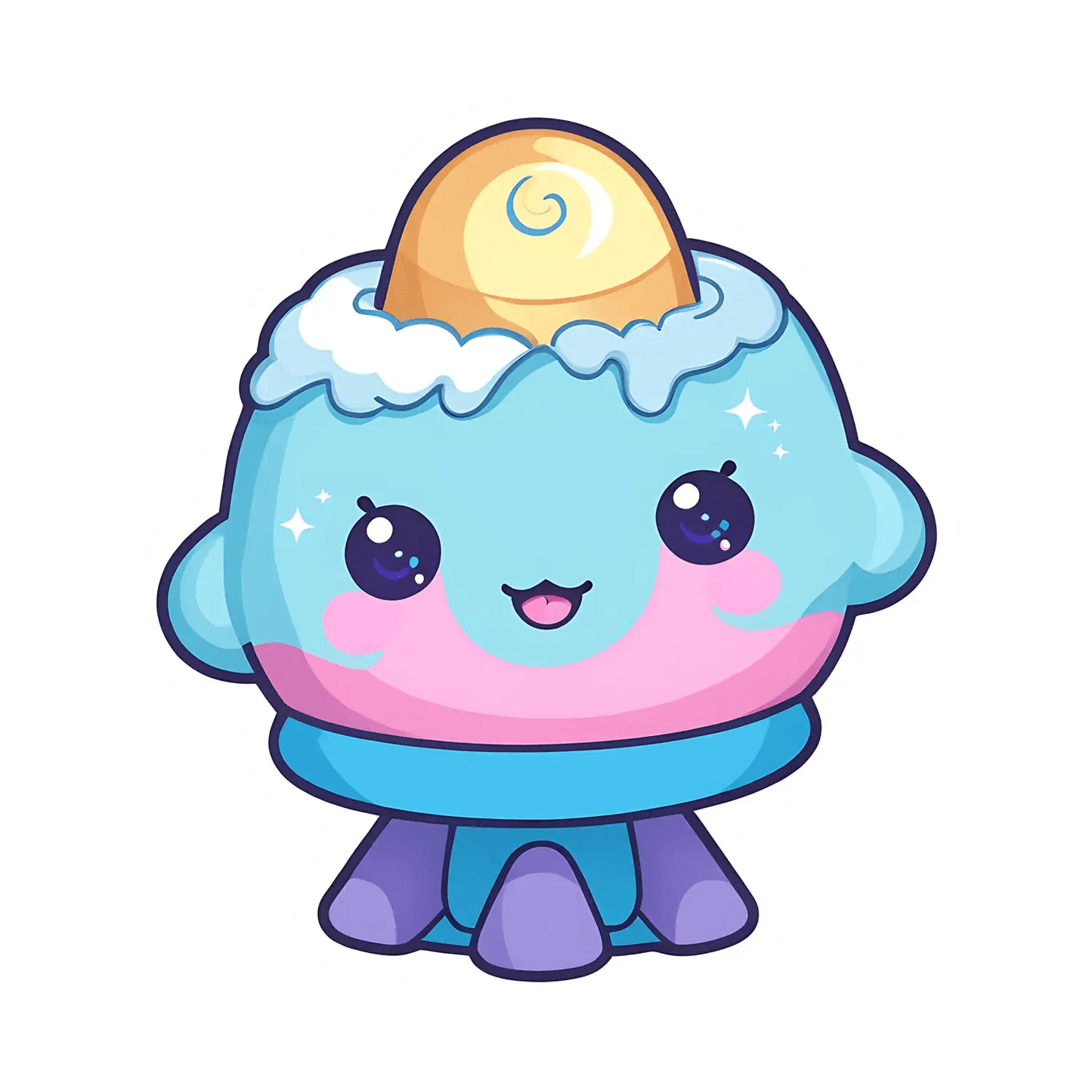 Cute Ice Cream - Kawaii Sticker - Heat Press Transfer