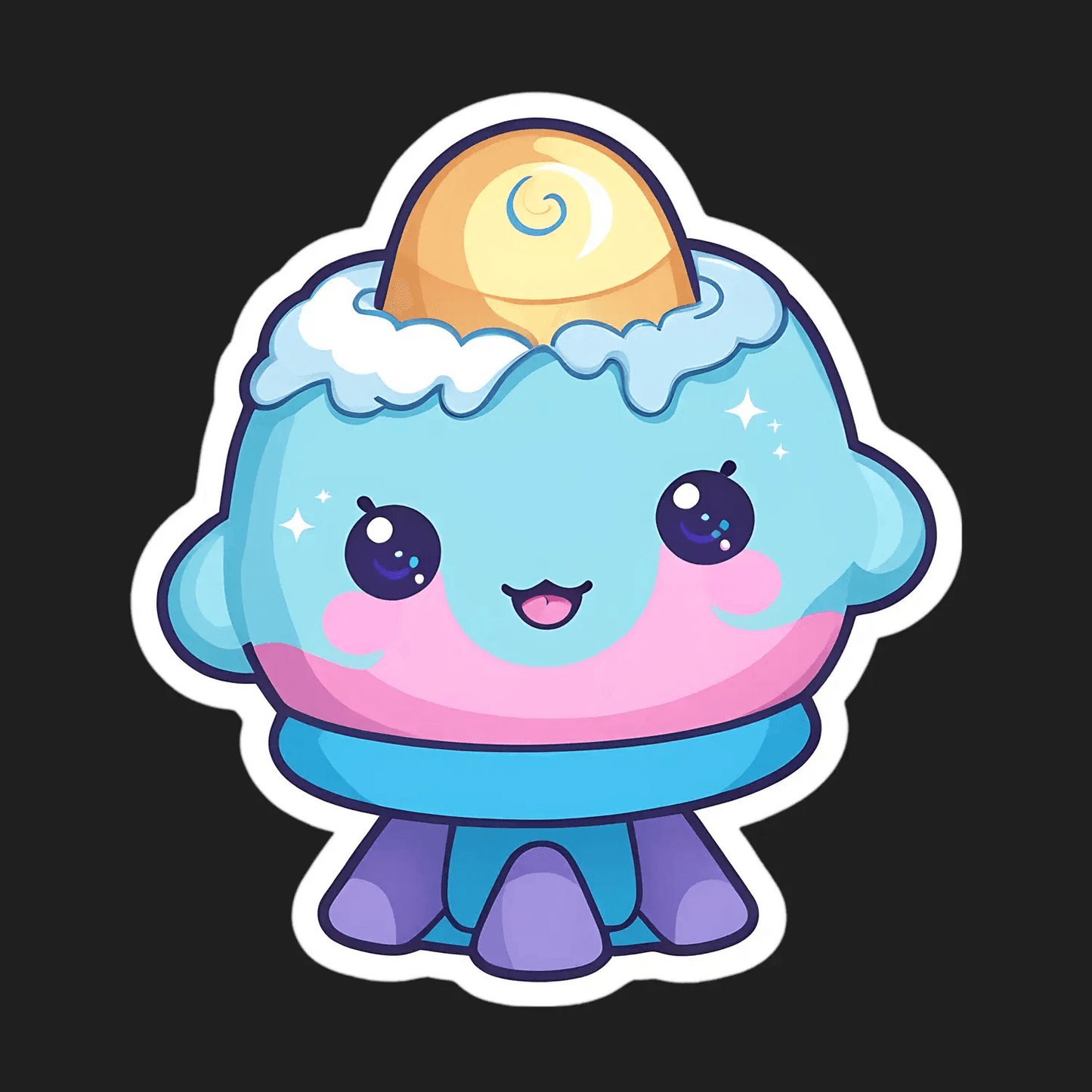Cute Ice Cream - Kawaii Sticker - Heat Press Transfer