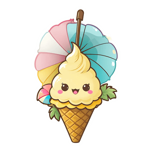 Cute Ice Cream - Sticker - Heat Press Transfer