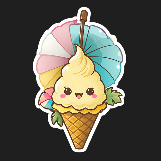 Cute Ice Cream - Sticker - Heat Press Transfer