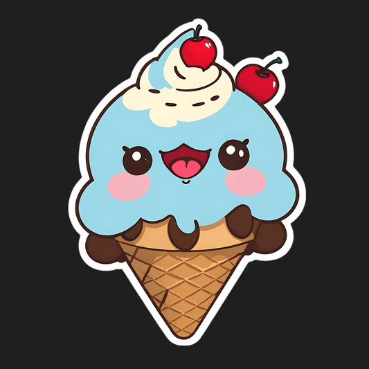 Cute Ice Cream - Sticker - Heat Press Transfer