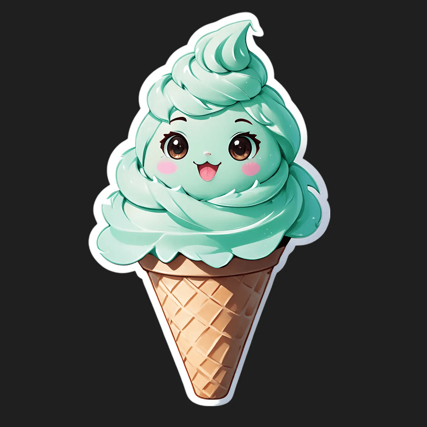 Cute Ice Cream - Sticker - Heat Press Transfer