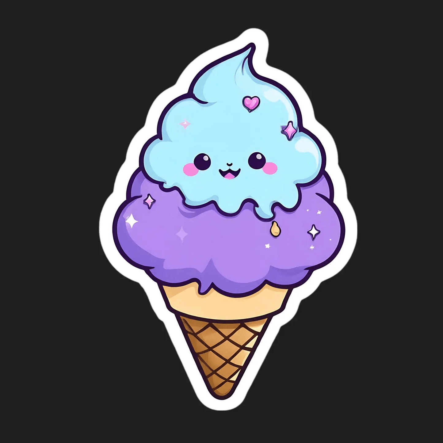 Cute Ice Cream - Sticker - Heat Press Transfer