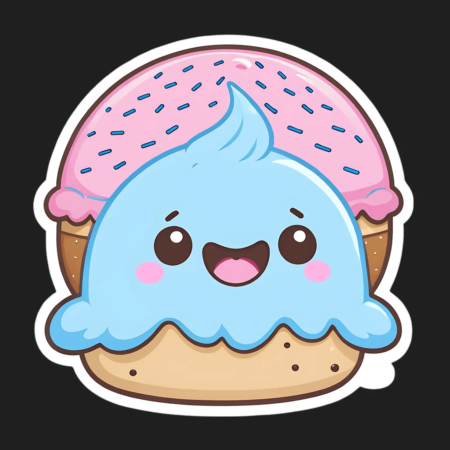 Cute Ice Cream Sticker - UV DTF Design - Heat Press Transfer