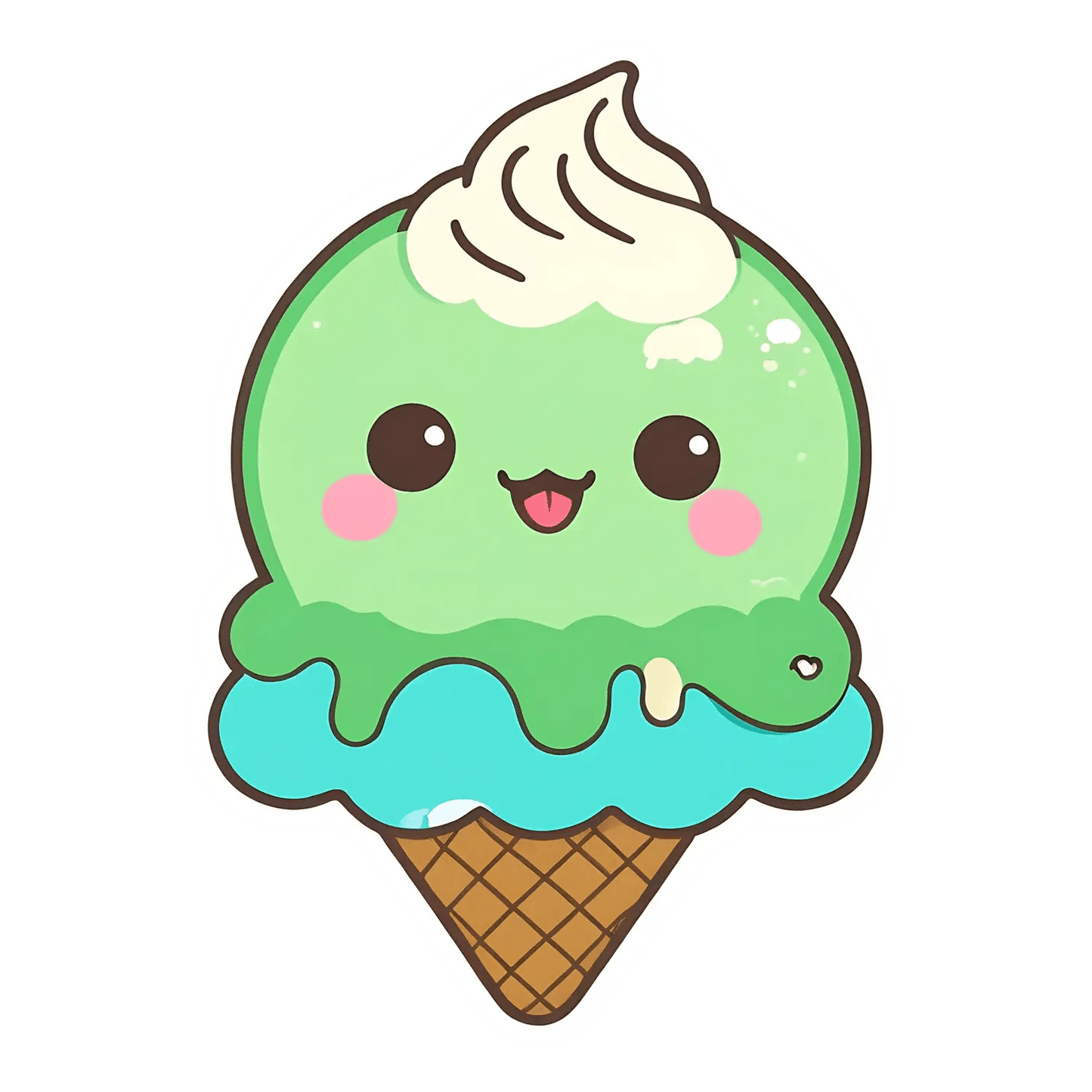 Cute Ice Cream - Sticker for Kids - Heat Press Transfer