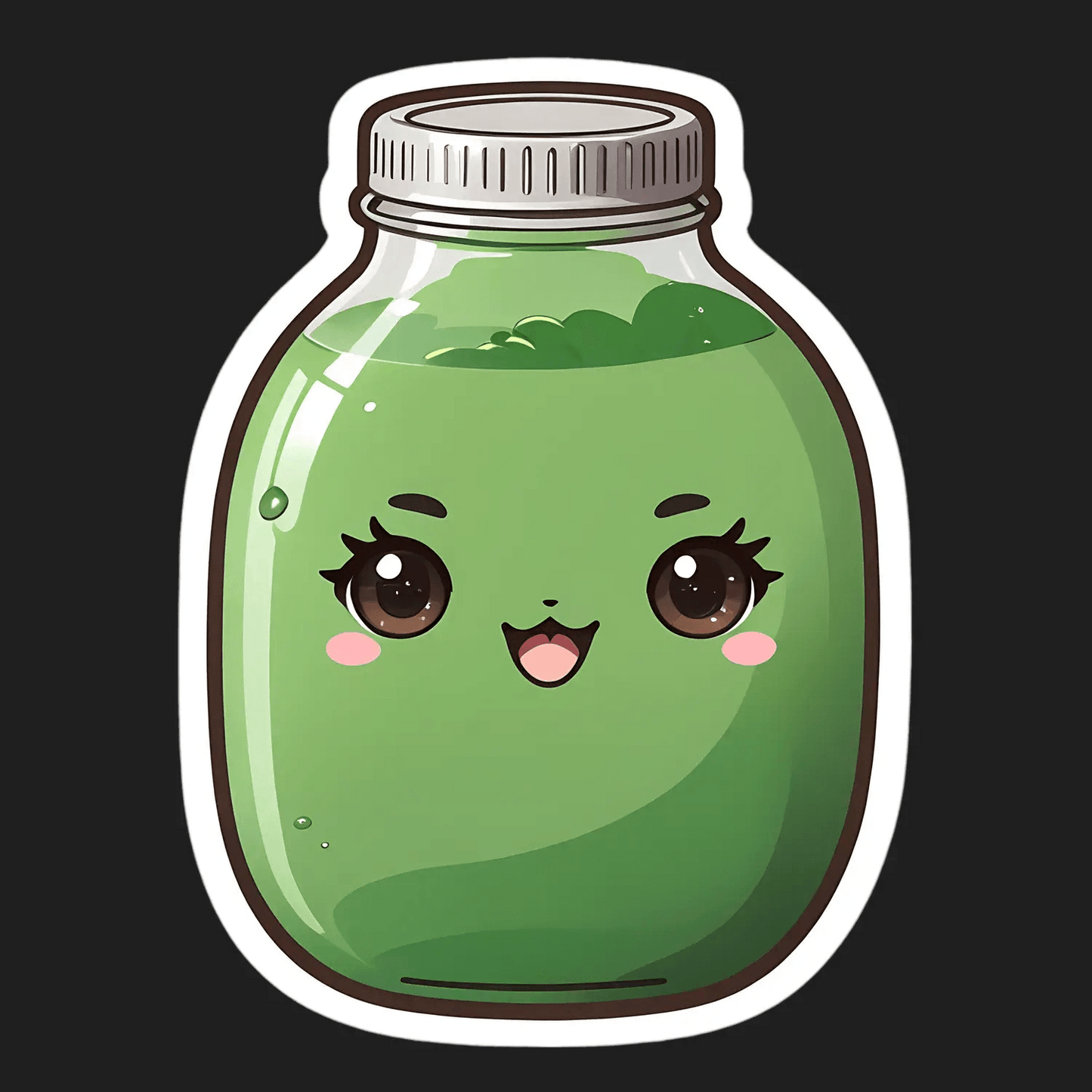 Cute Juice - Green Kawaii Sticker - Heat Press Transfer