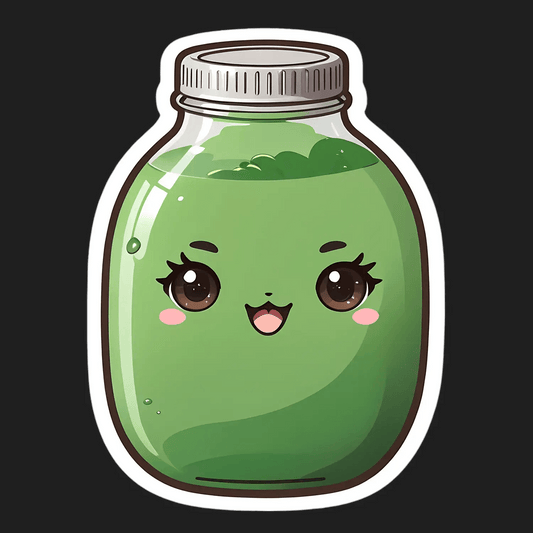 Cute Juice - Green Kawaii Sticker - Heat Press Transfer