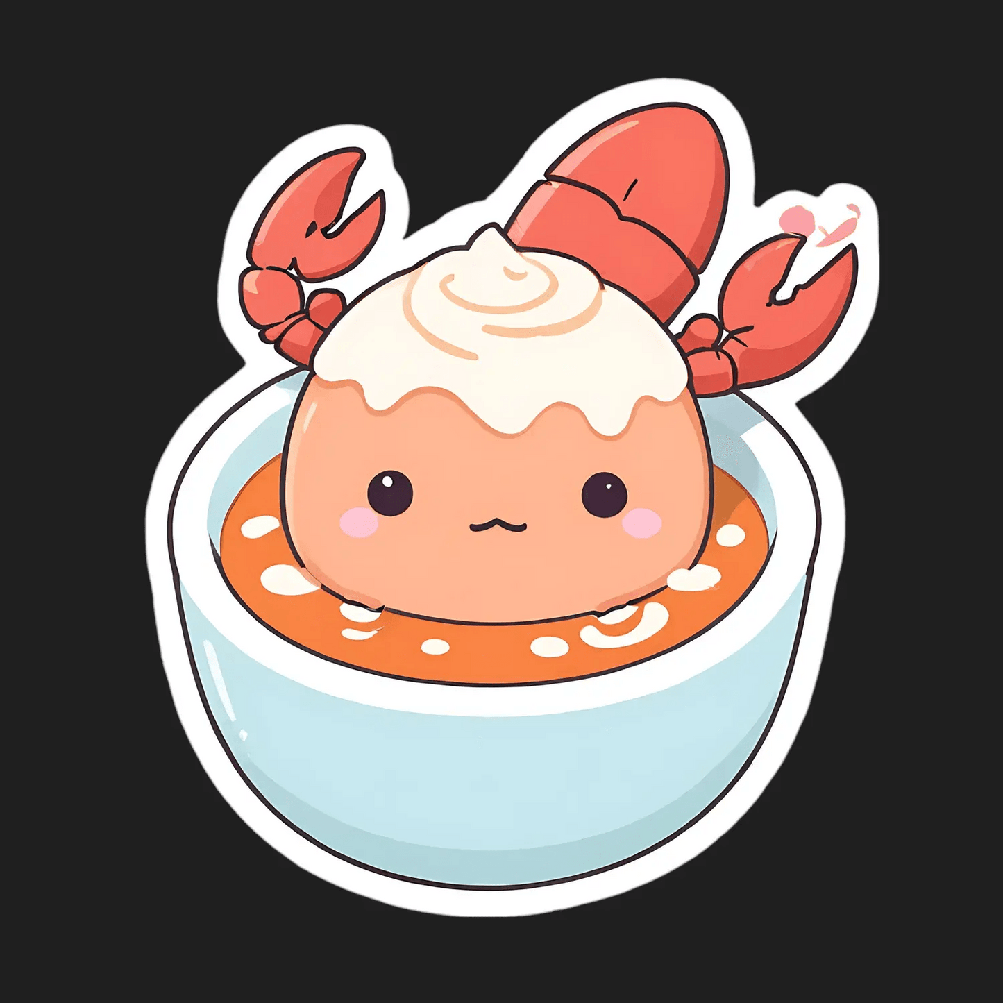 Cute Lobster Soup - Sticker - Heat Press Transfer