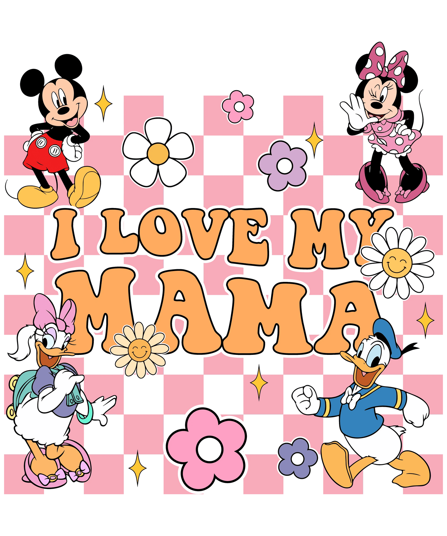 Cute Lovely Mama Design - DTF Ready To Press - Heat Press Transfer