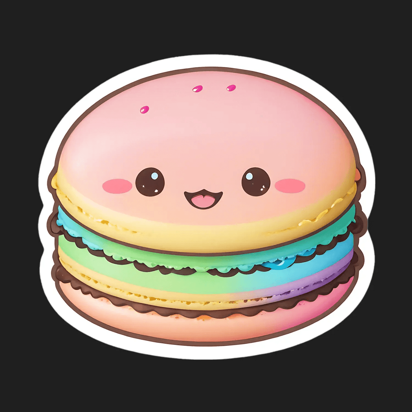 Cute Macaron Sticker - Adorable and Colorful - Heat Press Transfer