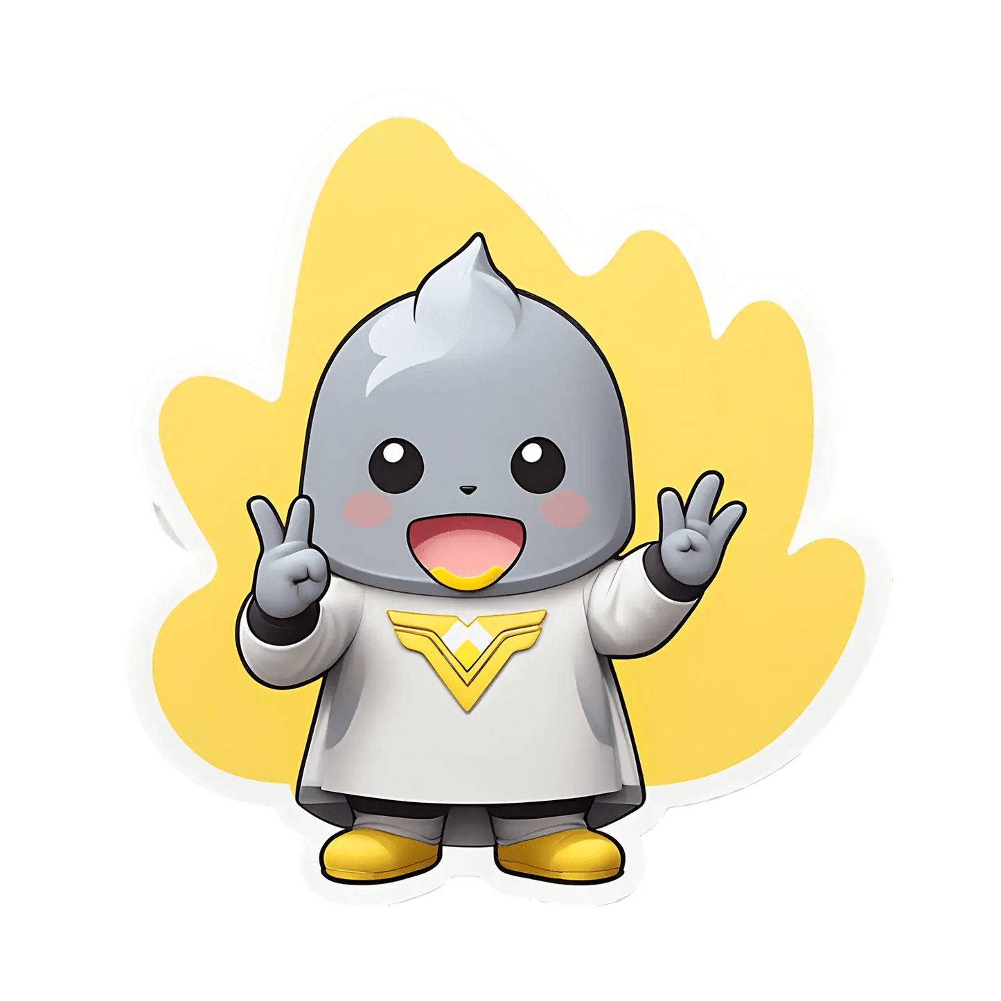 Cute Mascot Victory - UV DTF Sticker - Heat Press Transfer