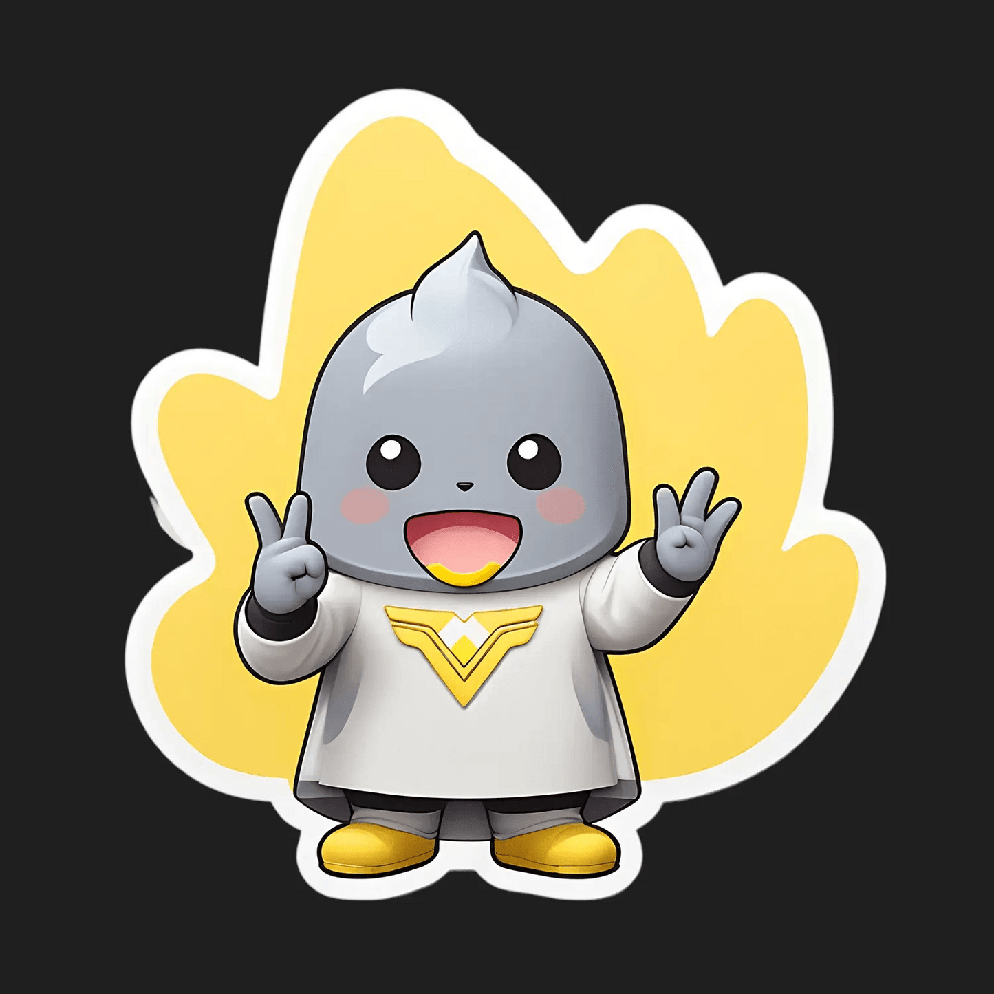 Cute Mascot Victory - UV DTF Sticker - Heat Press Transfer