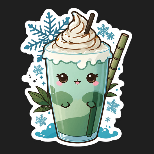 Cute Matcha Latte - Sticker - Heat Press Transfer