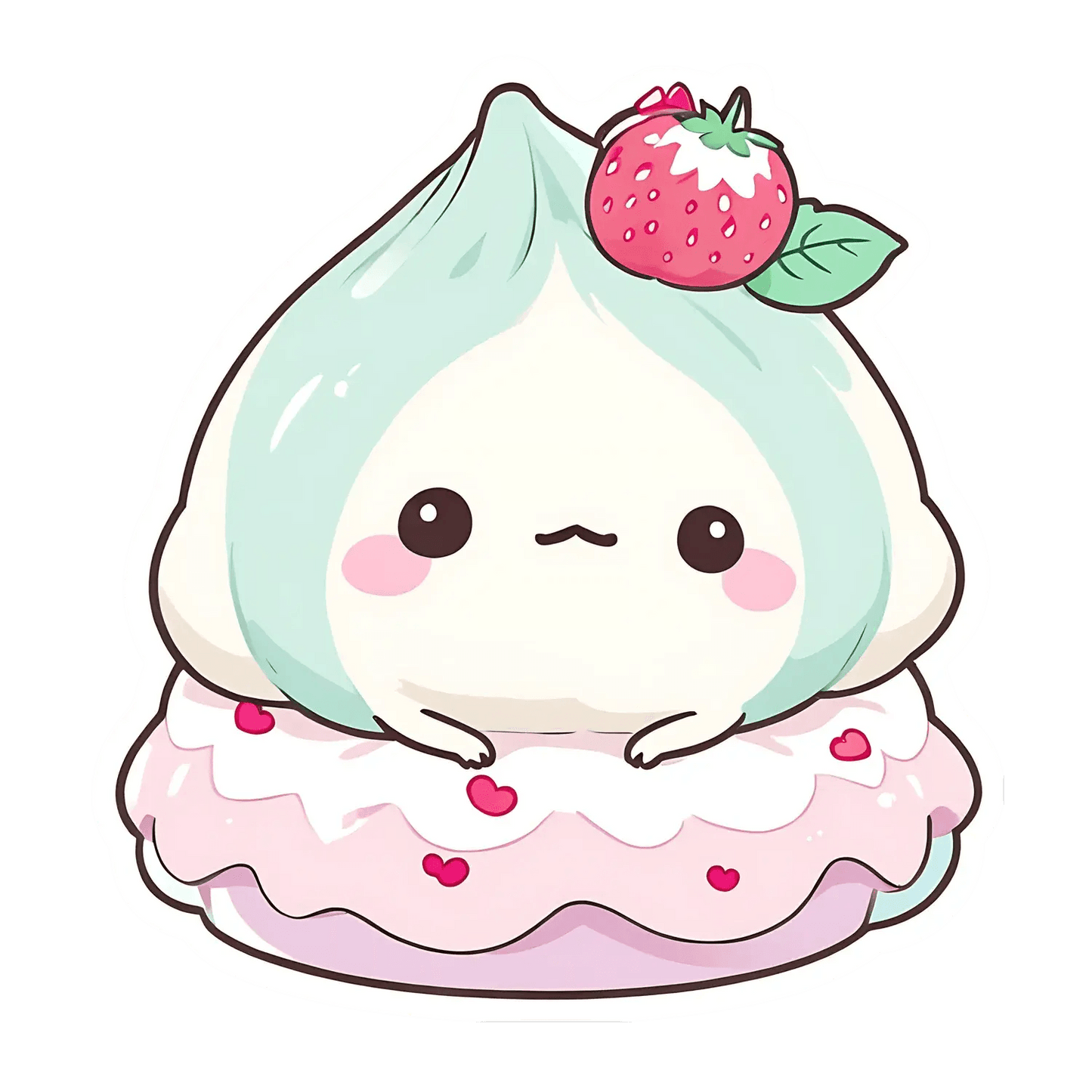 Cute Mochi Strawberry - Sticker - Heat Press Transfer