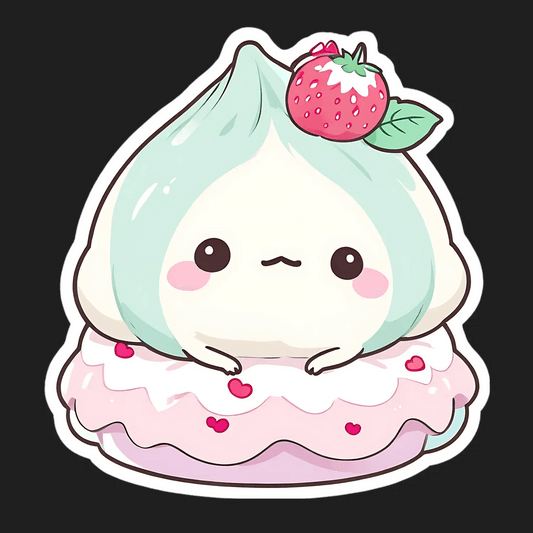 Cute Mochi Strawberry - Sticker - Heat Press Transfer