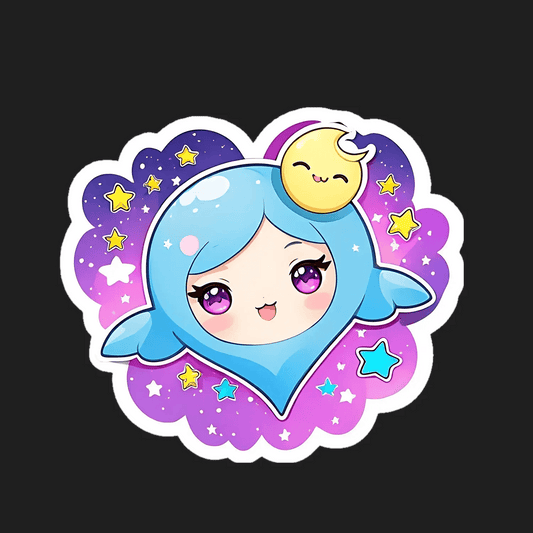 Cute Moon Girl - Sticker - Heat Press Transfer