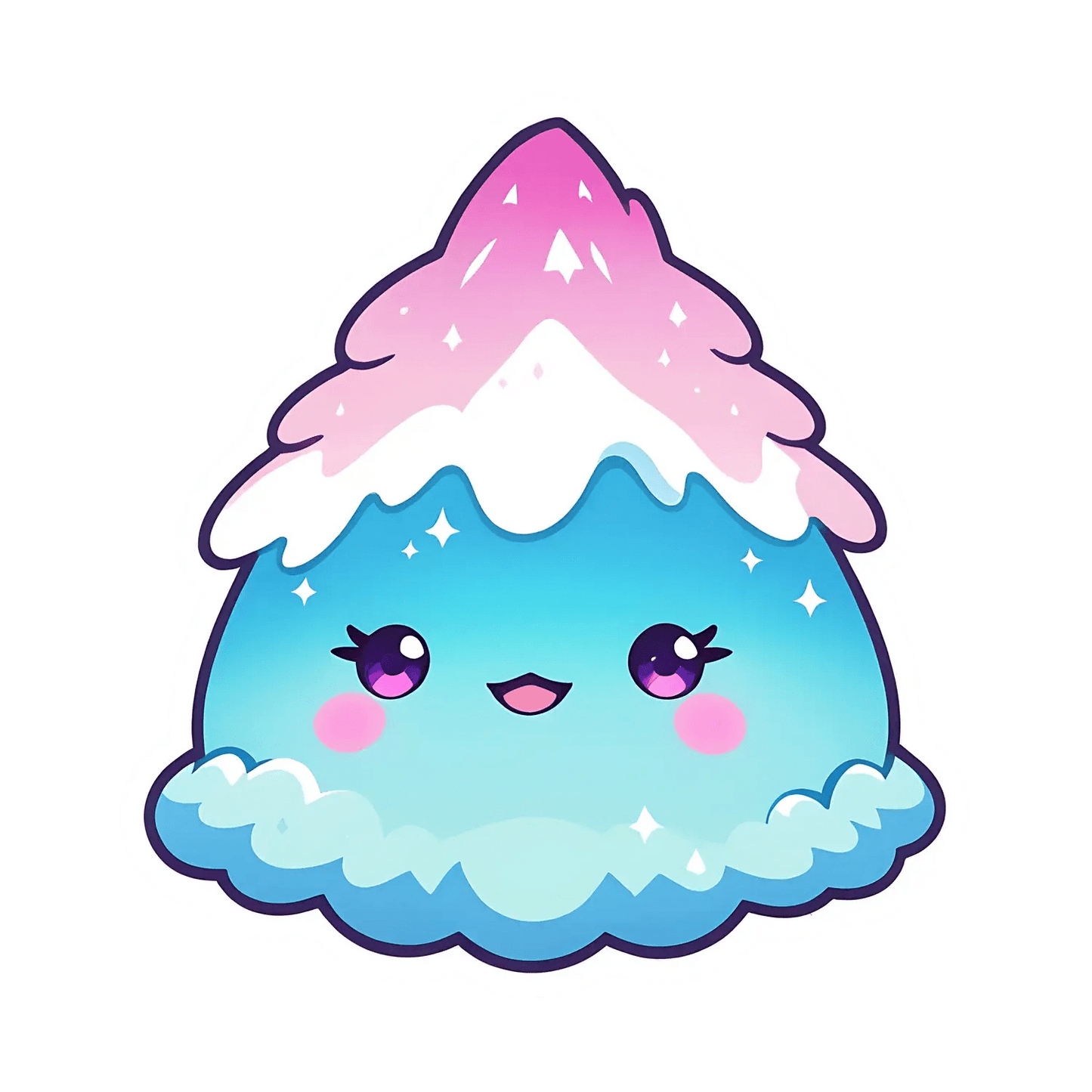 Cute Mountain Snow - Sticker - Heat Press Transfer