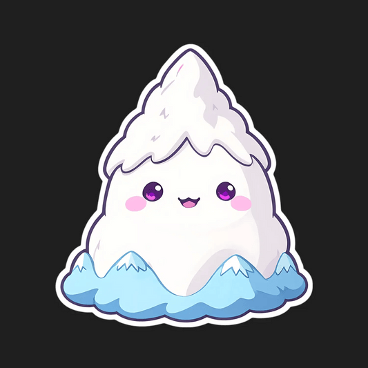 Cute Mountain Sticker - Snowy Peak Design - Heat Press Transfer