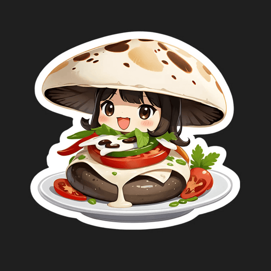 Cute Mushroom Girl - Sticker - Heat Press Transfer