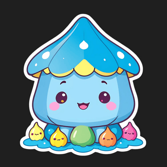 Cute Mushroom House - Kawaii Sticker - Heat Press Transfer