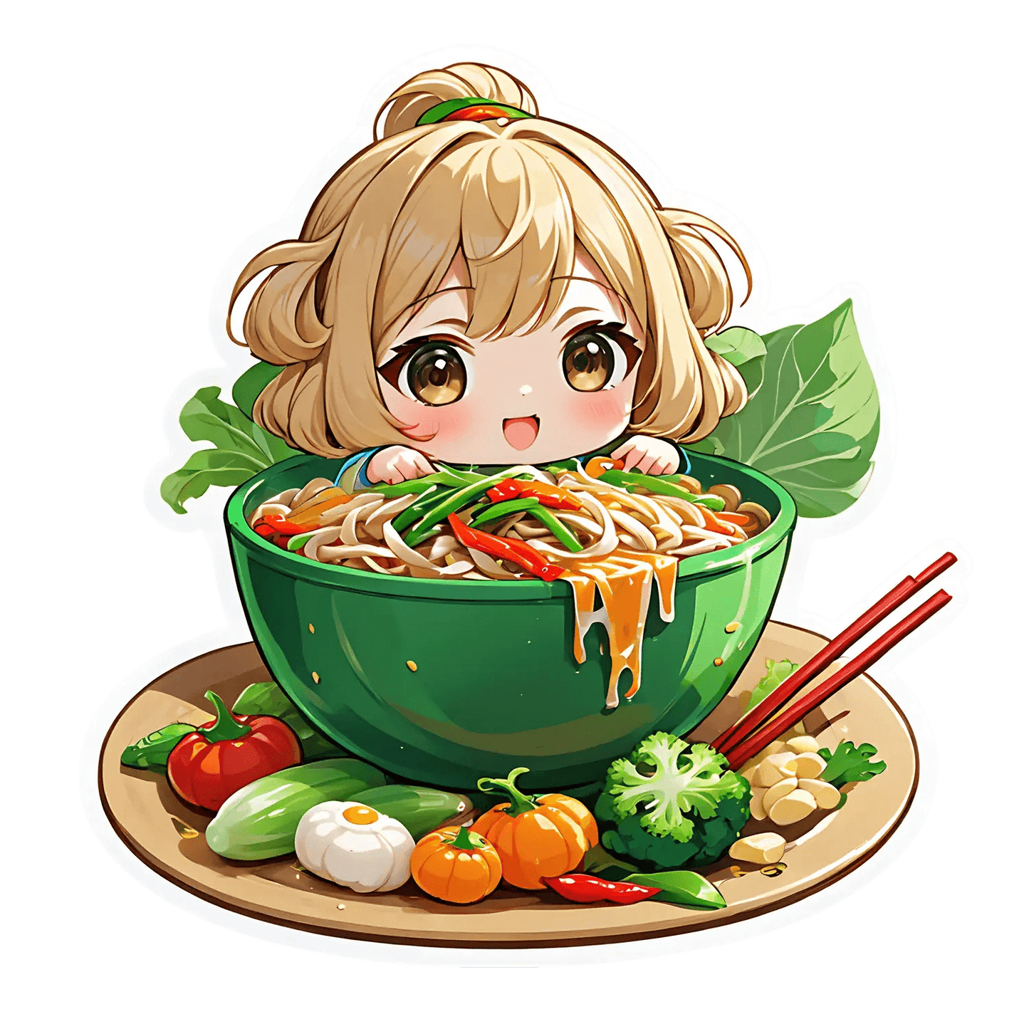 Cute Noodle Bowl - Sticker - Heat Press Transfer